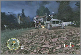 Using one of the windows (#1), go to the roof - Chapter III: Night Drop - Game Guide - Call of Duty 3 Game Guide