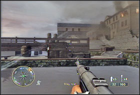 After everyone will take its place (#1), youll need to oar quickly to get across the river - Chapter IV: Mayenne Bridge - Game Guide - Call of Duty 3 Game Guide