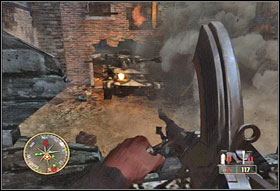 Not far from the place you left before, youll see a valve (#1) - Chapter V: Operation Totalize - Game Guide - Call of Duty 3 Game Guide