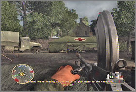 Follow the indications on the compass and kill the running up Germans along the way - Chapter XIII: The Mace - Game Guide - Call of Duty 3 Game Guide