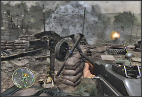 The last mortar is the most distant one (#2) - Chapter XIV: Closing the Gap - Game Guide - Call of Duty 3 Game Guide