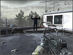 When you get to the ruined part of the building hide behind the wall and wait for the helicopter to kill the enemies shooting at you (#187) - The Sins of Father | COD Modern Warfare Remastered Walkthrough - Walkthrough - Call of Duty 4 Modern Warfare Remastered Guide