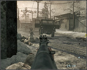 Soon a hostile helicopter will appear above your heads but the biggest problem is to deal with new guards arriving in trucks - Vorkuta - p. 2 - Walkthrough - Call of Duty: Black Ops Game Guide & Walkthrough