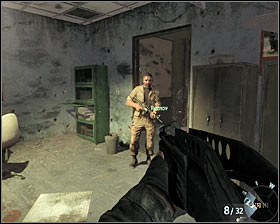 Enter a new corridor and after few moments you will reach a new door which you will have to break (hold the F key) #1 - The Defector - p. 1 - Walkthrough - Call of Duty: Black Ops Game Guide & Walkthrough