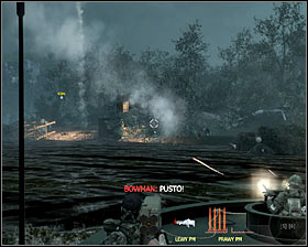 Now destroy a tower you can see in the distance #1 and start shooting the area around it because new enemies will appear there more or less regularly #2 - Crash Site - p. 1 - Walkthrough - Call of Duty: Black Ops Game Guide & Walkthrough