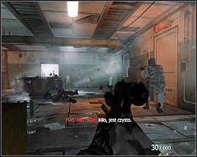 After regaining consciousness start attacking the hostile soldiers running through the left door #1 - WMD - p. 1 - Walkthrough - Call of Duty: Black Ops Game Guide & Walkthrough