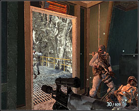 After you get inside, use the slow time mode to eliminate the enemies standing in front of you #1 - WMD - p. 2 - Walkthrough - Call of Duty: Black Ops Game Guide & Walkthrough