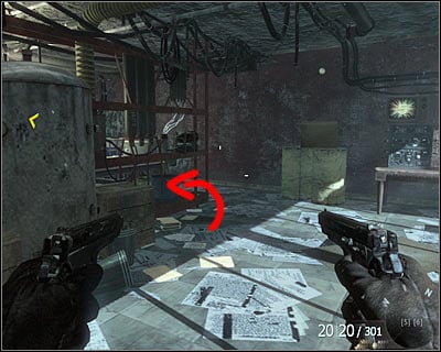 When the hearing is over and a bigger group of enemies is eliminated, check the part of the room on the right which is not lit - Numb3rs | Intel - Intel location - Call of Duty: Black Ops Game Guide & Walkthrough