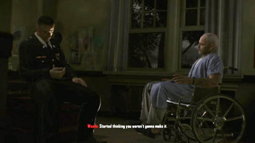 Menendez, disguised as an officer, enters Woodss room after killing the guard - Endings - Menendez alive | Decisions, consequences, endings - Decisions, consequences, endings - Call of Duty: Black Ops II Game Guide & Walkthrough