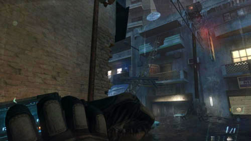 When the closest enemies are eliminated, run into the street and hide in one of the garages on the left, having previously killed the enemies who were hiding in it - Mission 05: FALLEN ANGEL | Missions: Walkthrough - Missions: Walkthrough - Call of Duty: Black Ops II Game Guide & Walkthrough
