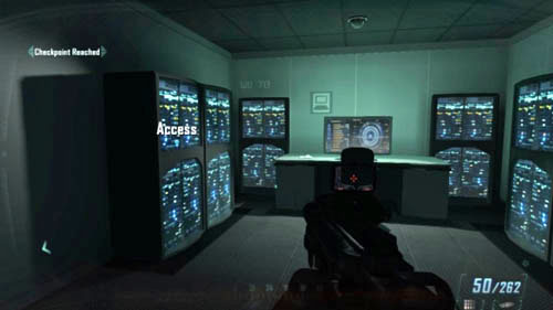 From the place where you have just been hiding with Salazar go forward and past the shelves - Mission 06: KARMA | Missions: Walkthrough - Missions: Walkthrough - Call of Duty: Black Ops II Game Guide & Walkthrough