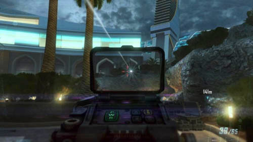 When you manage to clear the area a little, run to the right and look out for a big, round pot with a palm tree inside - Mission 06: KARMA | Missions: Walkthrough - Missions: Walkthrough - Call of Duty: Black Ops II Game Guide & Walkthrough