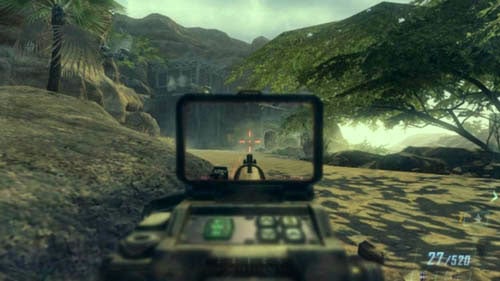 Hide with Salazar at the tree next to the rocks on the left - Mission 08: ACHILLES VEIL | Missions: Walkthrough - Missions: Walkthrough - Call of Duty: Black Ops II Game Guide & Walkthrough