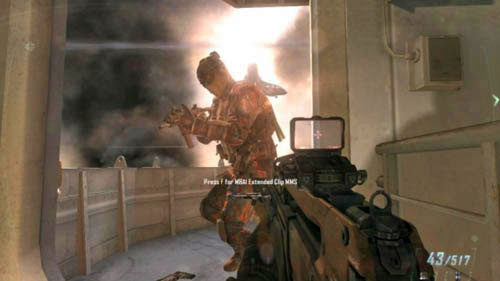 Climb the stairs to the right and wait for the door at their top to open - Mission 09: ODYSSEUS | Missions: Walkthrough - Missions: Walkthrough - Call of Duty: Black Ops II Game Guide & Walkthrough