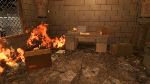 When penetrating the cocaine bunker, you will find yourself in a large hall with raging flames (first picture above) - Mission 04: TIME AND FATE | Missions: Challenges - Missions: Challenges - Call of Duty: Black Ops II Game Guide & Walkthrough