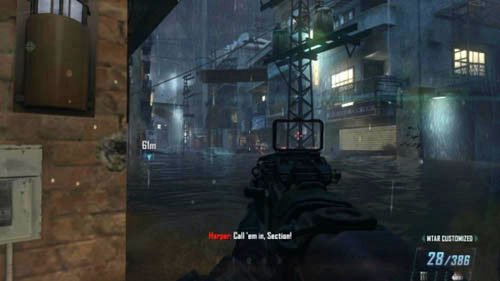 Right at the beginning of the level, after exiting the building with the CLAWs youll find yourself at one end of a long, flooded street (picture above) - Mission 05: FALLEN ANGEL | Missions: Challenges - Missions: Challenges - Call of Duty: Black Ops II Game Guide & Walkthrough
