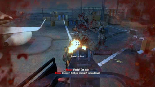 Turn to the left and start with the three nearest enemies and also the one standing in the upper left corner of the picture above, above the jet wing (picture above) - Mission 07: SUFFER WITH ME | Missions: Challenges - Missions: Challenges - Call of Duty: Black Ops II Game Guide & Walkthrough