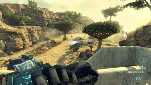 Right behind it, there is a quad-drone paradise - a lot of enemies in the open area (picture above) - Mission 08: ACHILLES VEIL | Missions: Challenges - Missions: Challenges - Call of Duty: Black Ops II Game Guide & Walkthrough