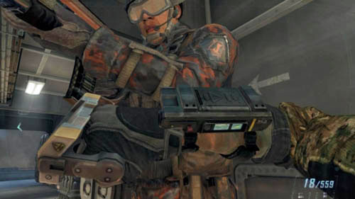 Start to walk near the abovementioned boxes - Mission 09: ODYSSEUS | Missions: Challenges - Missions: Challenges - Call of Duty: Black Ops II Game Guide & Walkthrough