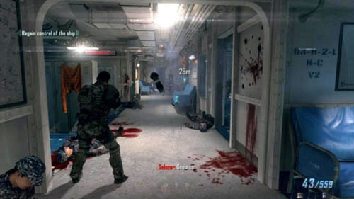 The first turret will be at the beginning of the mission, when you open the door after arming yourself (picture above) - Mission 09: ODYSSEUS | Missions: Challenges - Missions: Challenges - Call of Duty: Black Ops II Game Guide & Walkthrough