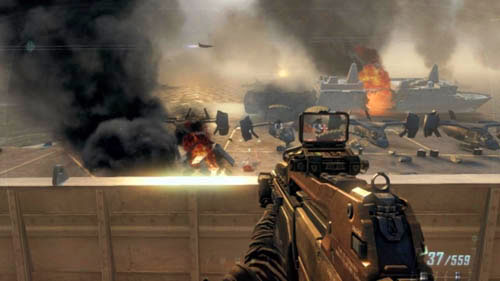 When you split with Salazar and step outside, clear the corridor on the right - Mission 09: ODYSSEUS | Missions: Challenges - Missions: Challenges - Call of Duty: Black Ops II Game Guide & Walkthrough