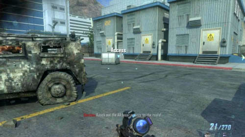 Immediately after landing start to run forward, along the fence on the left - Mission 11: JUDGMENT DAY | Missions: Challenges - Missions: Challenges - Call of Duty: Black Ops II Game Guide & Walkthrough