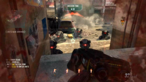 The second option is to enter (13) and clear the cafeteria (if there are any opponents there) and then lean out in (14) and shoot at the ASDs gathered downstairs (picture above) - Strike Force 04: DISPATCH | Strike Force: Walkthrough - Strike Force: Walkthrough - Call of Duty: Black Ops II Game Guide & Walkthrough