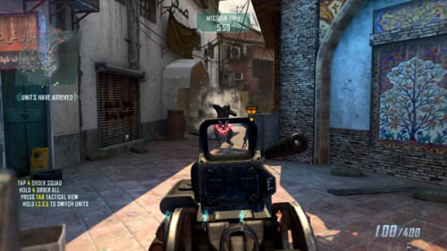 First, make sure that the soldier you control has EMP grenades - Strike Force 04: DISPATCH | Strike Force: Challenges - Strike Force: Challenges - Call of Duty: Black Ops II Game Guide & Walkthrough