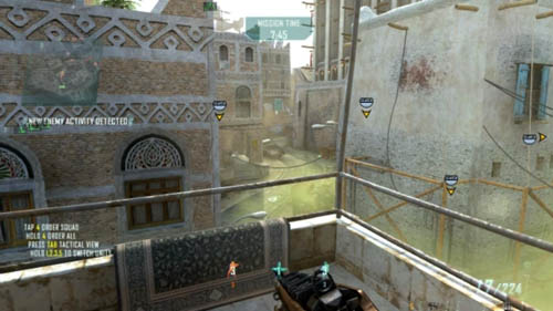 Once youve searched the place and finished off all enemies, exit to the balcony, which is exactly in front of you - Strike Force 05: SECOND CHANCE | Strike Force: Challenges - Strike Force: Challenges - Call of Duty: Black Ops II Game Guide & Walkthrough