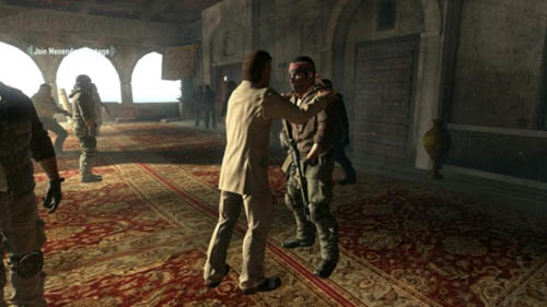 When Menendez starts going on the stage, and DeFalco is alive, Menendez will walk up to him and hug him - Mission 08 - ACHILLES VEIL | Decisions, consequences, endings - Decisions, consequences, endings - Call of Duty: Black Ops II Game Guide & Walkthrough