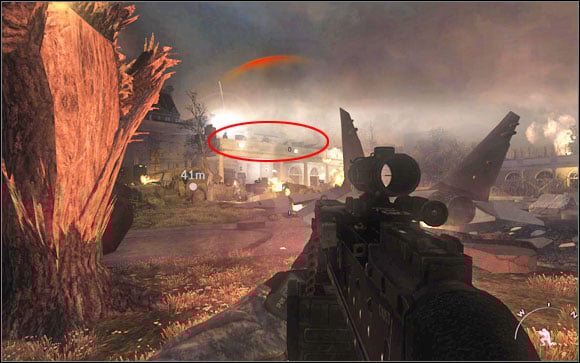 Once you get to the wreck, head in the direction of the building on the left, where you will have to deal with some more enemies on the roof - Act III - Whiskey Hotel - Campaign - Call of Duty: Modern Warfare 2 Game Guide