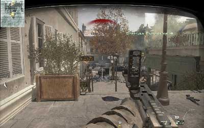 Move to the stairs on the left and start shooting at enemies below - Toxic Paradise - SpecOps missions - Call of Duty: Modern Warfare 3 - Game Guide and Walkthrough