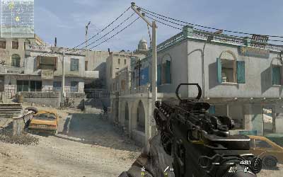 When the area is clear get down and move toward building with blue flag - Smack Town - SpecOps missions - Call of Duty: Modern Warfare 3 - Game Guide and Walkthrough