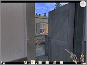 Use the stairs to reach the ground level (#1) - Chapter III: Level 2 Walkthrough - Chapter III - Call of Juarez - Game Guide and Walkthrough