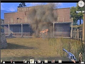 Now you will have to wait at least 10-20 seconds for the fire to spread all over the saloon (#1) - Chapter III: Level 2 Walkthrough - Chapter III - Call of Juarez - Game Guide and Walkthrough