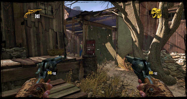 Cloth entrance to the ruined house - Episode 2 - A Fistful of Hot Lead - Walkthrough - Call of Juarez: Gunslinger - Game Guide and Walkthrough