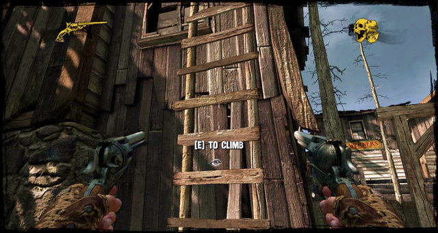 The ladder attached to the building - Episode 2 - A Fistful of Hot Lead - Walkthrough - Call of Juarez: Gunslinger - Game Guide and Walkthrough