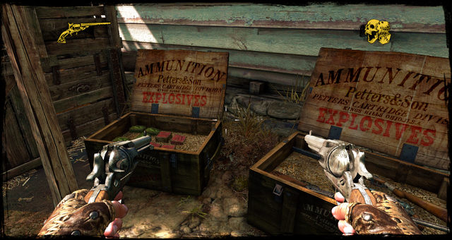 Weapons and ammo cache - Episode 2 - A Fistful of Hot Lead - Walkthrough - Call of Juarez: Gunslinger - Game Guide and Walkthrough