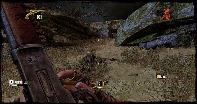 The path between rocks further into the camp - Episode 6 - Be Quick or Be Dead - Walkthrough - Call of Juarez: Gunslinger - Game Guide and Walkthrough