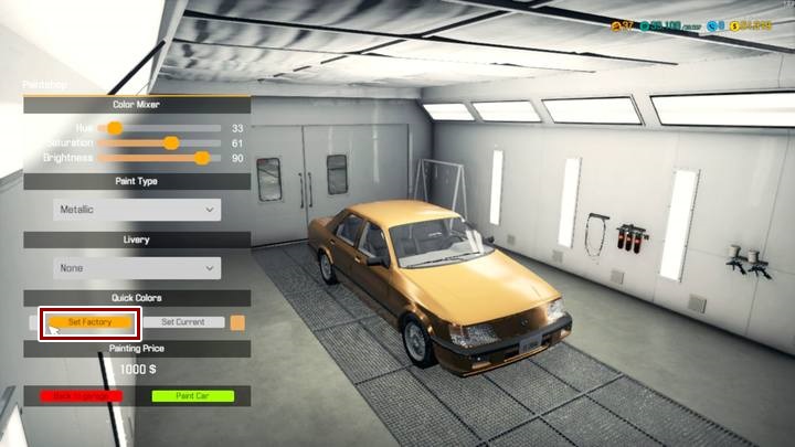 Set factory paint for this vehicle, before you begin the process - Order 25 - Salem Kieran | Car Mechanic Simulator 2018 Walkthrough - Story orders - Car Mechanic Simulator 2018 Game Guide