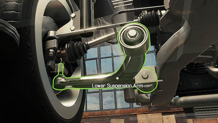 The next four bushings are located in the lower suspension arms - two in the left one, two in the right one - Rubber bushing - where to find? - FAQ - Car Mechanic Simulator 2021 Guide