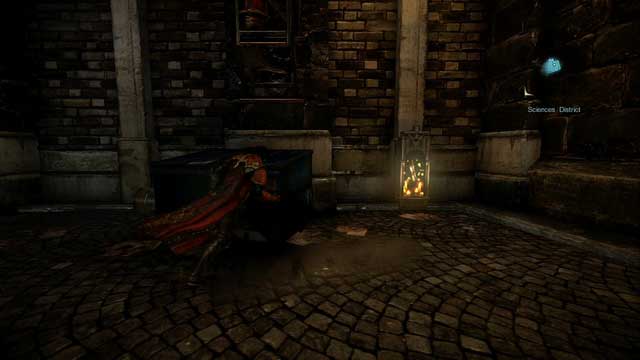 A Memorial hidden in the corner of the alley. - Mission 3 - The Antidote - Memorials and Soldier Diaries - First pass - Castlevania: Lords of Shadow 2 - Game Guide and Walkthrough
