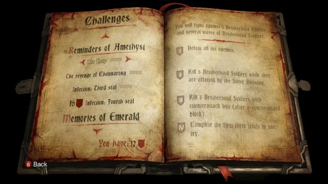 Reminders of Amethyst challenges. - Reminders of Amethyst - Challenges - Castlevania: Lords of Shadow 2 - Game Guide and Walkthrough