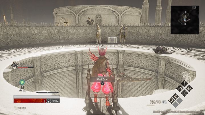 There youll find two ladders, one leading up and one leading down - Cathedral Perimeter | Code Vein Walkthrough - Area F-15 - Code Vein Guide