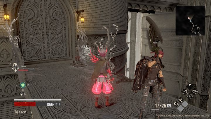 You will now find yourself in a room that leads outside to another closed door and lever - Cathedral Perimeter | Code Vein Walkthrough - Area F-15 - Code Vein Guide