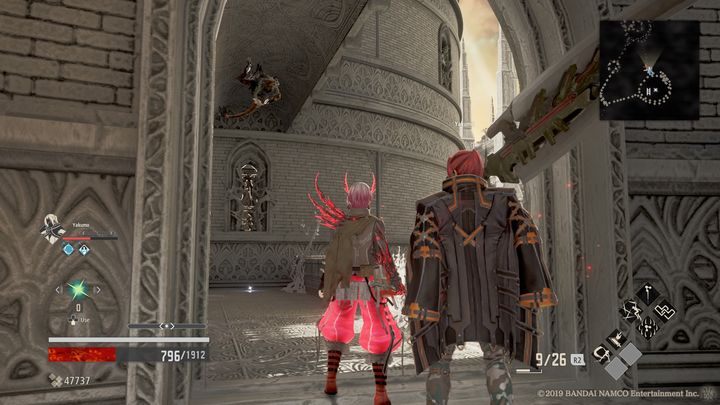 But before you go there, on the right youll still have a path to the right - you can pick up Queen Steel that lies there (beware of the enemy at the top) - Cathedral Perimeter | Code Vein Walkthrough - Area F-15 - Code Vein Guide