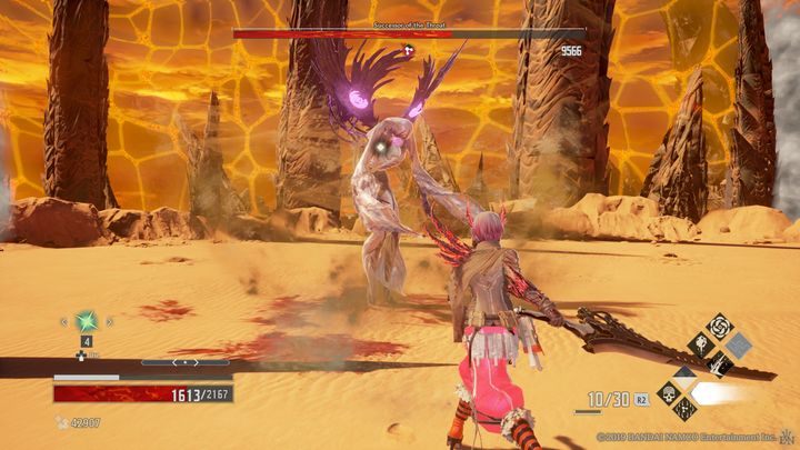 Occasionally, Successor of the Throat may perform a rotating turn that will cause her hands to rotate - Successor of the Throat | Boss in Code Vein - Bosses - Code Vein Guide