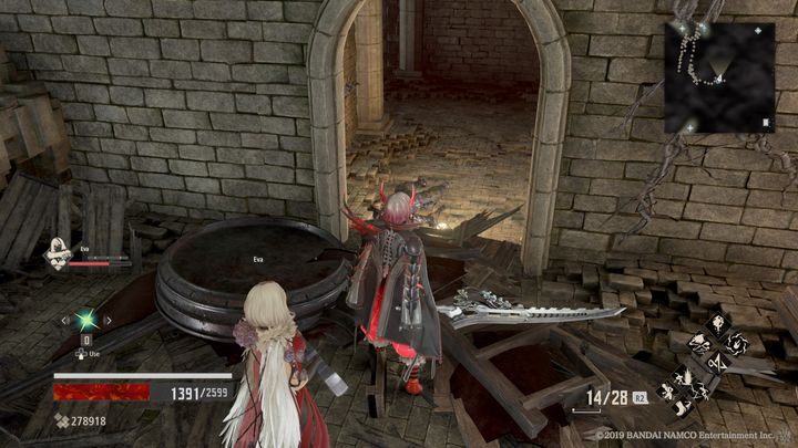 The first path revealed after destroying the objects leads to Mark of Honor - Provisional Government Center | Code Vein Walkthrough - Area J-11 and endings - Code Vein Guide