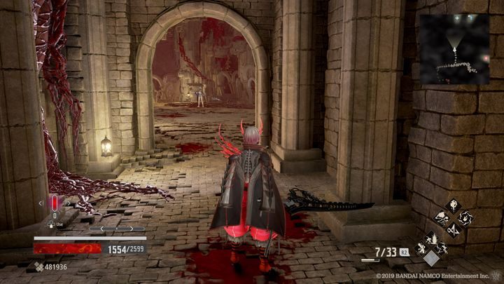 On the left, there is an armed character similar to Io - this is Attendant of the Relics, the boss of the region - Provisional Government Center | Code Vein Walkthrough - Area J-11 and endings - Code Vein Guide