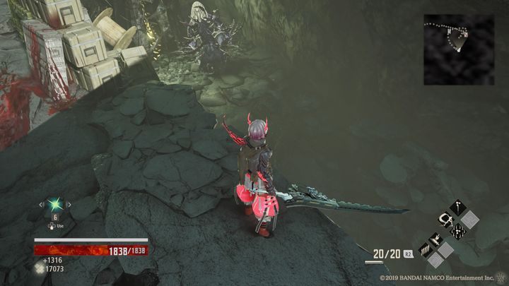 On the left side there is a passage down with several resting enemies - Research Facility Area | Code Vein Walkthrough - Memories of... - Code Vein Guide